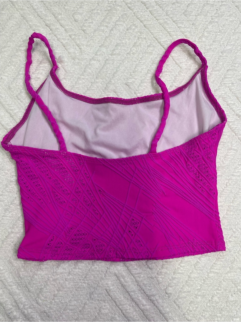 Onzie Dark Pink Swim Crop Top Textured Overlay Size M/L - Picture 4 of 8
